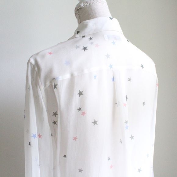 Equipment White Star Print Button Down Shirt - Picture 7 of 8